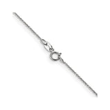 14K White Gold 0.75 mm Polished Chain Necklace, Solid alternate angle
