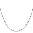 14K White Gold 0.95 mm Polished Chain Necklace, Solid