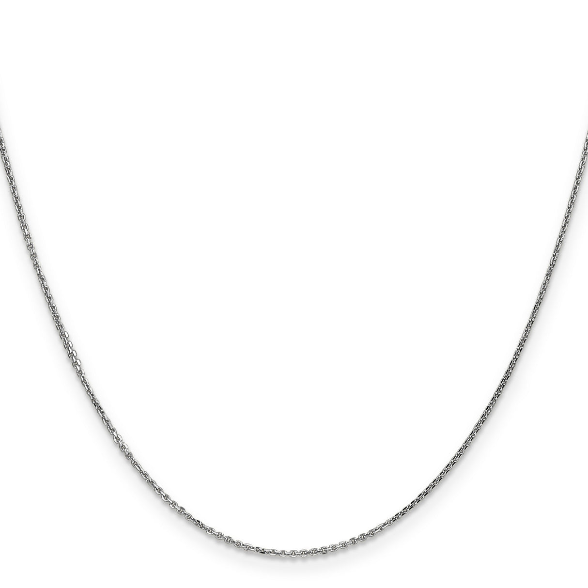 14K White Gold 0.95 mm Polished Chain Necklace, Solid
