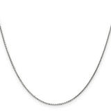 14K White Gold 0.95 mm Polished Chain Necklace, Solid