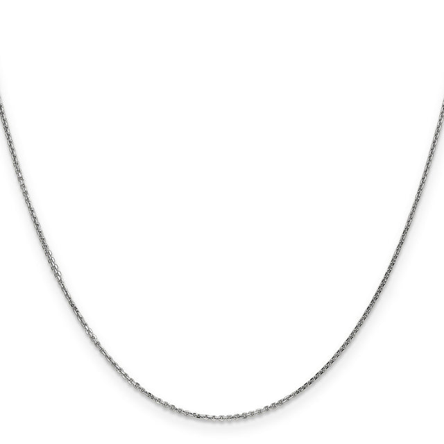 14K White Gold 0.95 mm Polished Chain Necklace, Solid