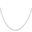 14K White Gold 0.6 mm Polished Chain Necklace, Solid