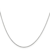 14K White Gold 0.6 mm Polished Chain Necklace, Solid