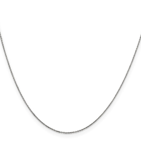 14K White Gold 0.6 mm Polished Chain Necklace, Solid