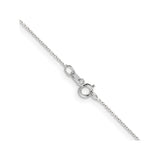14K White Gold 0.6 mm Polished Chain Necklace, Solid alternate angle