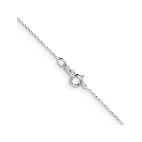 14K White Gold 0.6 mm Polished Chain Necklace, Solid alternate angle