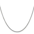 14K White Gold 1.45 mm Polished Chain Necklace, Solid