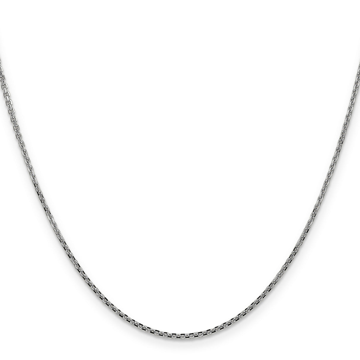 14K White Gold 1.45 mm Polished Chain Necklace, Solid