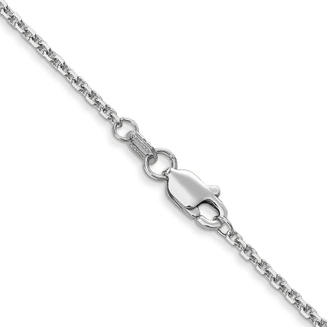 14K White Gold 1.45 mm Polished Chain Necklace, Solid alternate angle