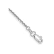 14K White Gold 1.45 mm Polished Chain Anklet, Solid