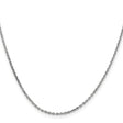 14K White Gold 1.65 mm Polished Chain Necklace, Solid