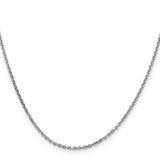 14K White Gold 1.65 mm Polished Chain Necklace, Solid