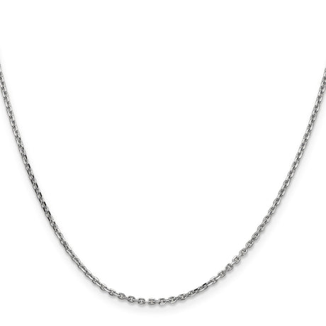 14K White Gold 1.65 mm Polished Chain Necklace, Solid