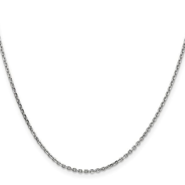 14K White Gold 1.65 mm Polished Chain Necklace, Solid