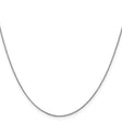 14K White Gold 0.85 mm Polished Chain Necklace, Solid