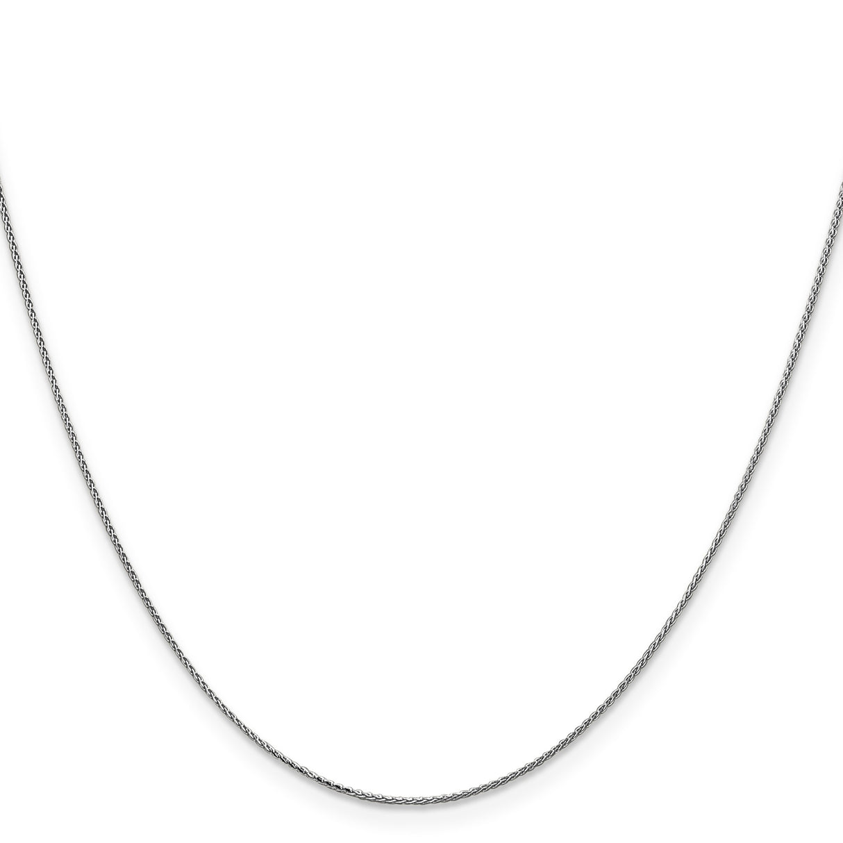 14K White Gold 0.85 mm Polished Chain Necklace, Solid