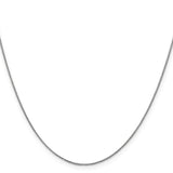 14K White Gold 0.85 mm Polished Chain Necklace, Solid