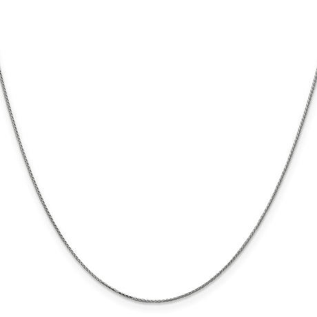 14K White Gold 0.85 mm Polished Chain Necklace, Solid