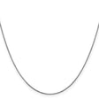 14K White Gold 0.85 mm Polished Chain Necklace, Solid