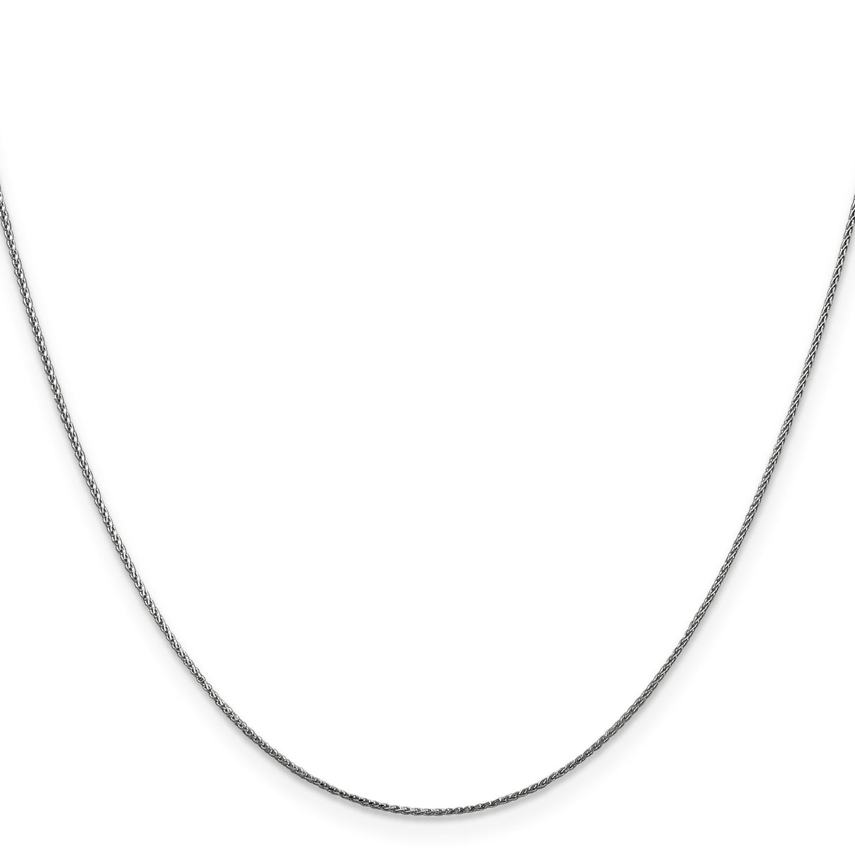 14K White Gold 0.85 mm Polished Chain Necklace, Solid