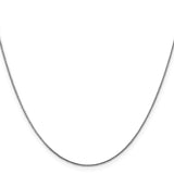 14K White Gold 0.85 mm Polished Chain Necklace, Solid