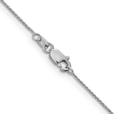 14K White Gold 0.85 mm Polished Chain Necklace, Solid alternate angle