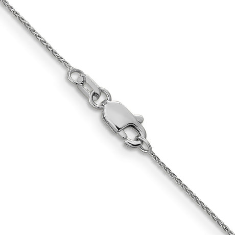 14K White Gold 0.85 mm Polished Chain Necklace, Solid alternate angle