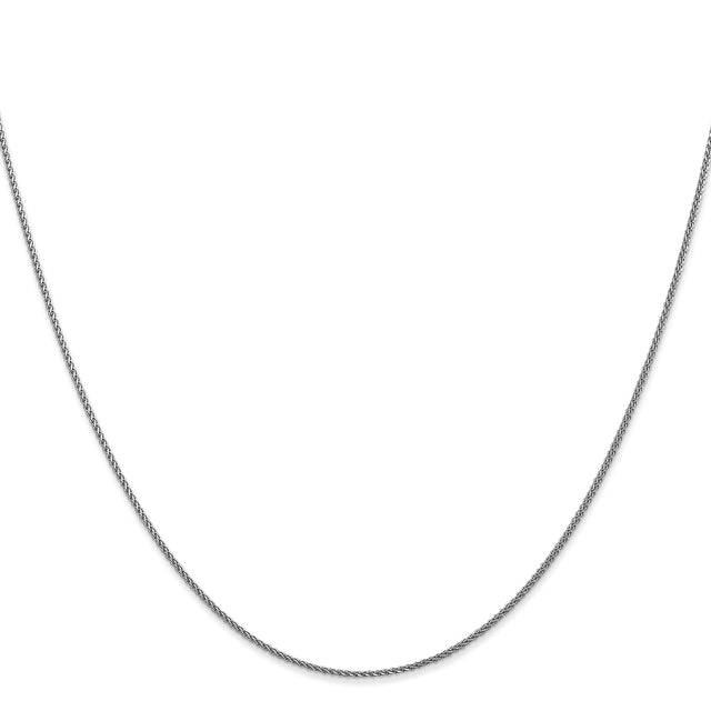14K White Gold 1.05 mm Polished Chain Necklace, Solid