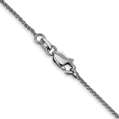 14K White Gold 1.05 mm Polished Chain Necklace, Solid alternate angle