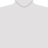 14K White Gold 1.05 mm Polished Chain Necklace, Solid detail view