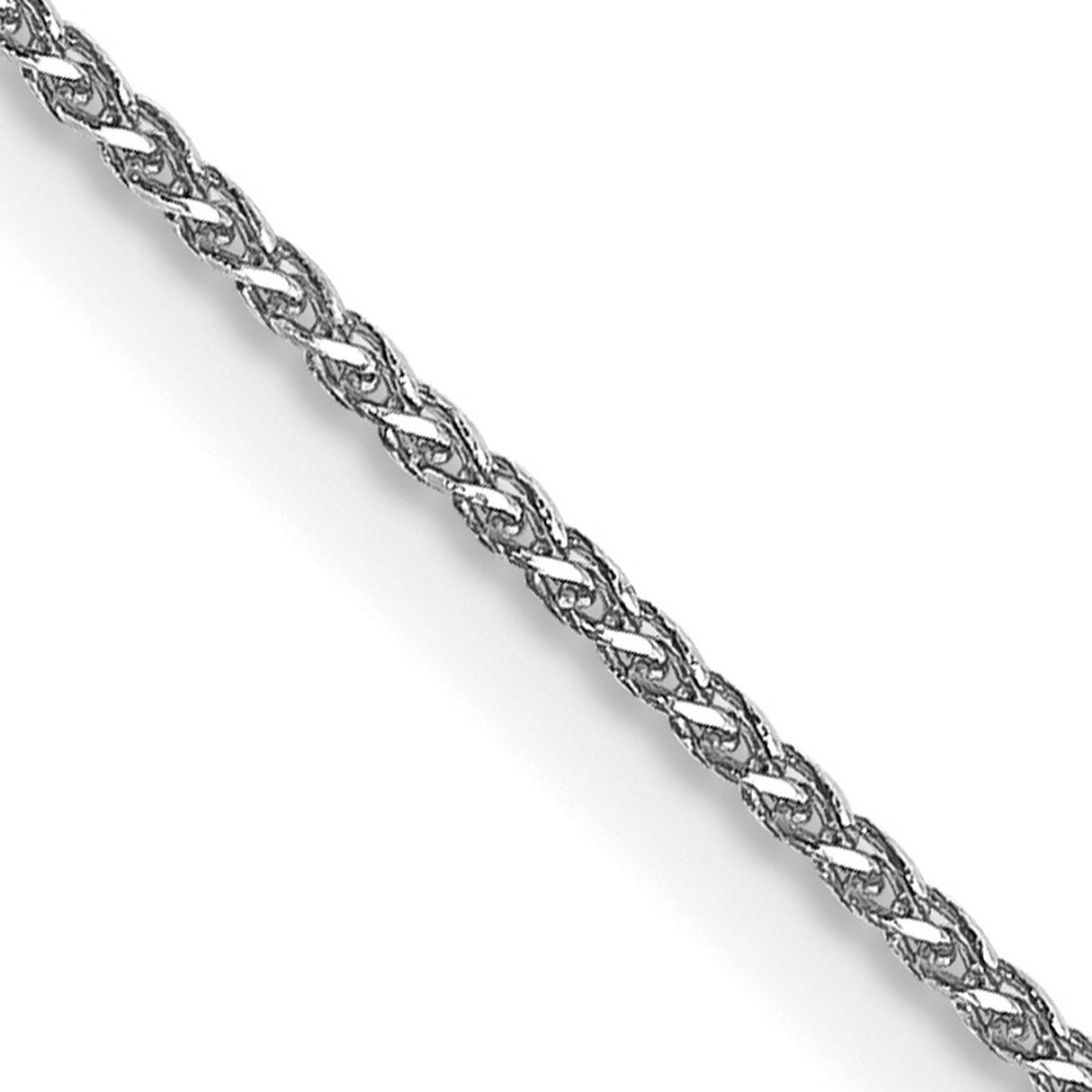 14K White Gold 1.05 mm Polished Chain Necklace, Solid detail view