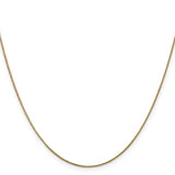 14K Yellow Gold 0.85 mm Polished Chain Necklace, Solid