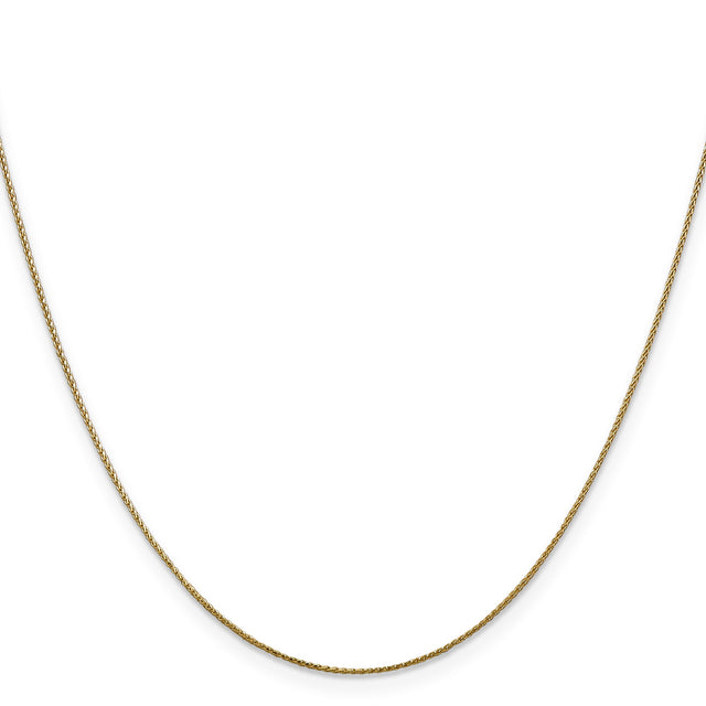 14K Yellow Gold 0.85 mm Polished Chain Necklace, Solid