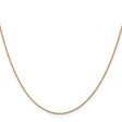 14K Yellow Gold 0.85 mm Polished Chain Necklace, Solid