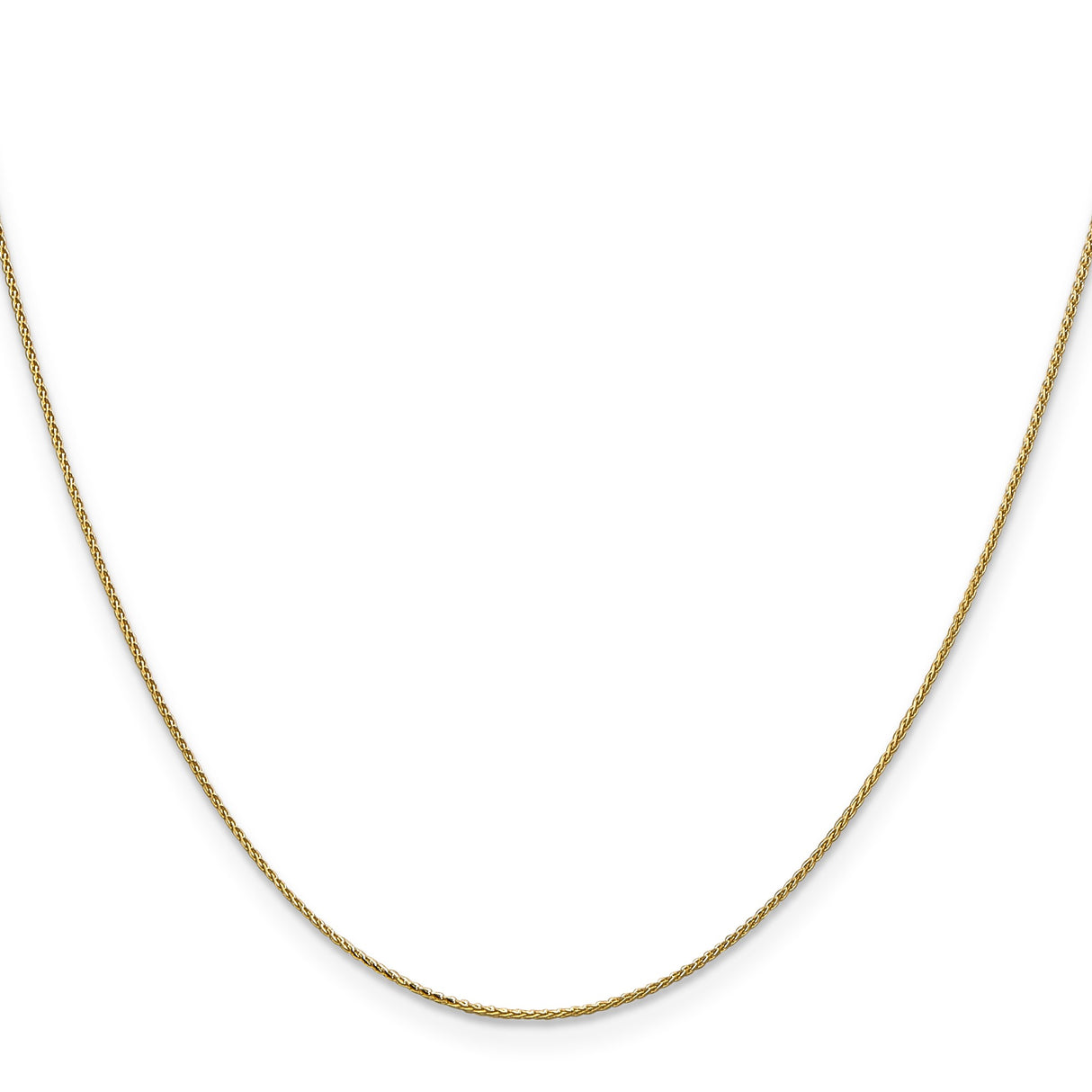14K Yellow Gold 0.85 mm Polished Chain Necklace, Solid