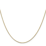 14K Yellow Gold 0.85 mm Polished Chain Necklace, Solid