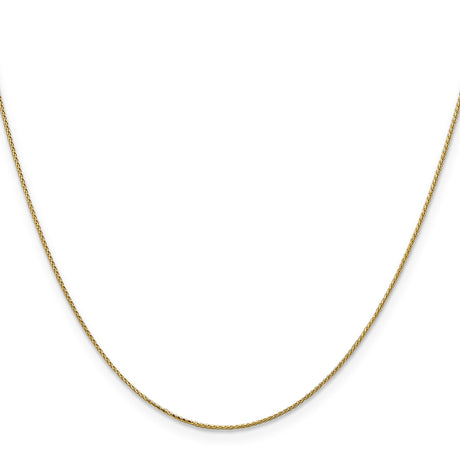 14K Yellow Gold 0.85 mm Polished Chain Necklace, Solid