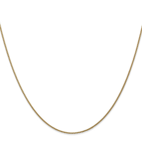 14K Yellow Gold 1.05 mm Polished Chain Necklace, Solid