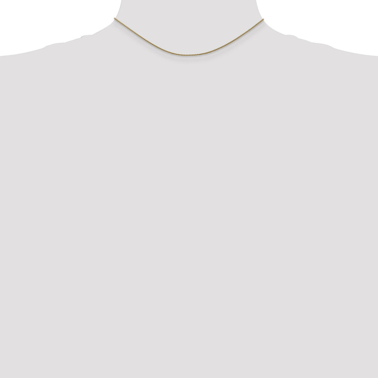 14K Yellow Gold 1.05 mm Polished Chain Necklace, Solid detail view