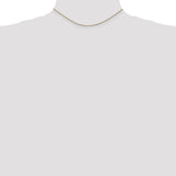 14K Yellow Gold 1.05 mm Polished Chain Necklace, Solid detail view