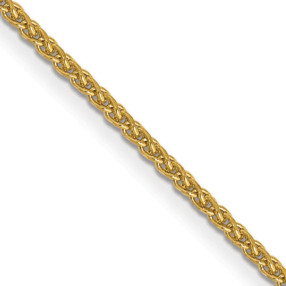14K Yellow Gold 1.05 mm Polished Chain Necklace, Solid detail view