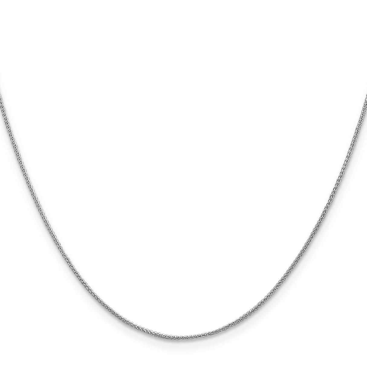14K White Gold 0.85 mm Polished Chain Necklace, Solid