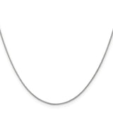 14K White Gold 0.85 mm Polished Chain Necklace, Solid