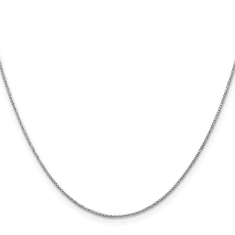 14K White Gold 0.85 mm Polished Chain Necklace, Solid