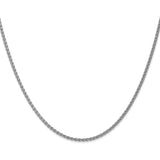 14K White Gold 1.05 mm Polished Chain Necklace, Solid