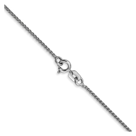 14K White Gold 1.05 mm Polished Chain Necklace, Solid alternate angle