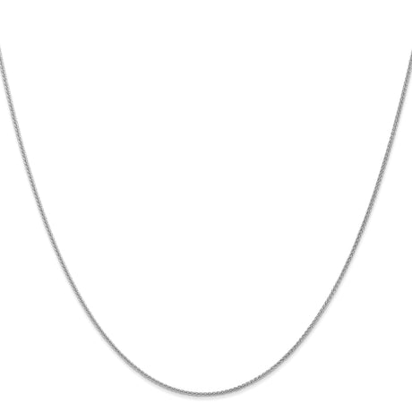 14K White Gold 1.05 mm Polished Chain Necklace, Solid
