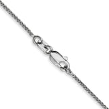 14K White Gold 1.05 mm Polished Chain Necklace, Solid alternate angle