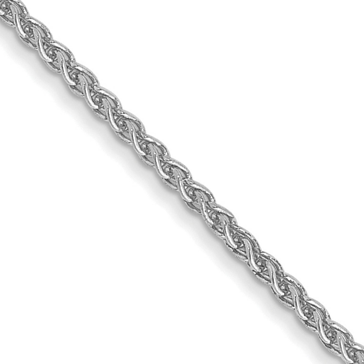 14K White Gold 1.05 mm Polished Chain Necklace, Solid detail view