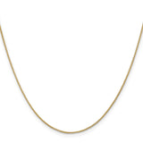 14K Yellow Gold 0.85 mm Polished Chain Necklace, Solid
